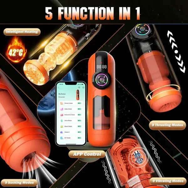 XT12 - 5-in-1 Automatischer Masturbator - App-Steuerung, Heizfunktion & Vakuum-Saugkraft