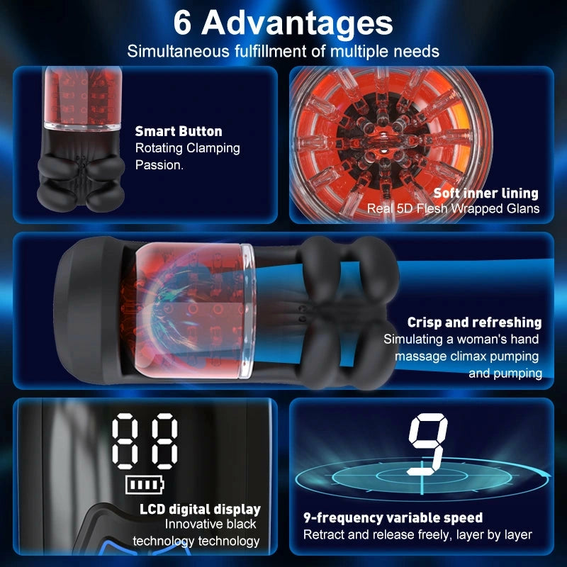 XG10: Rotating Biting Eichel-Trainer – Rotierender & Stimulierender Penis-Vibrator