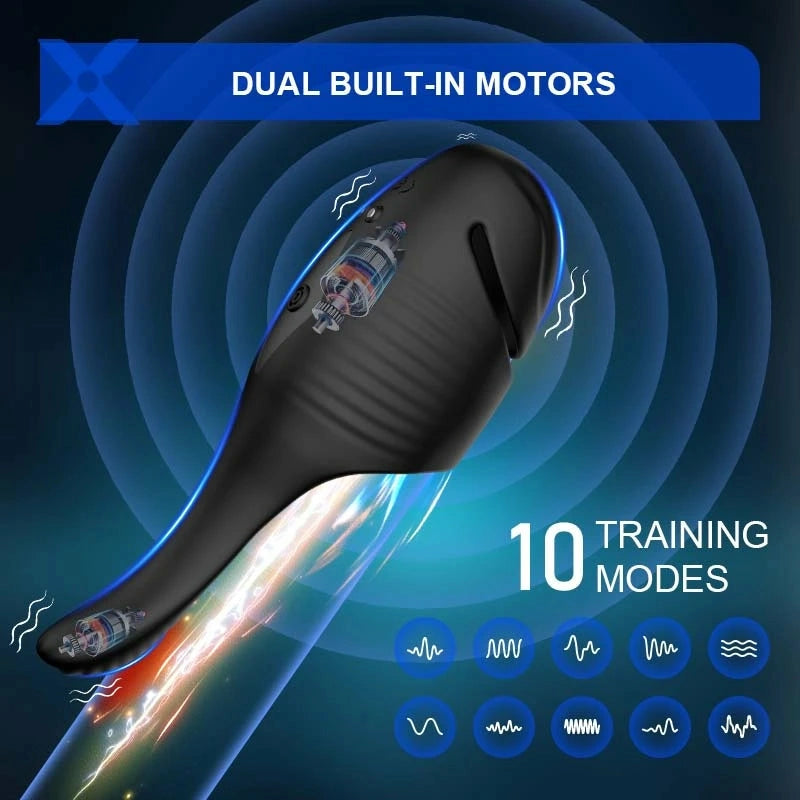 XG2 - Dual-Motor Eichel-Trainer mit Stimulations-Schweif – Premium Penis-Vibrator
