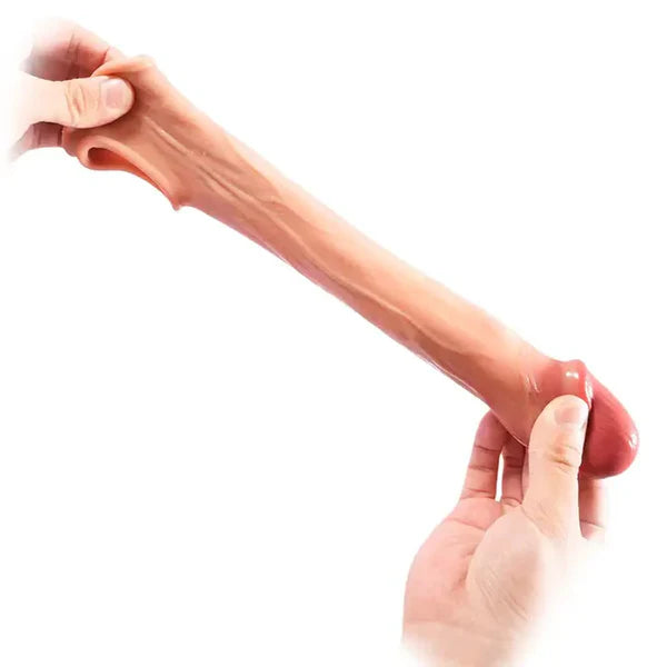 CS06 - Realistic Silicone Sleeve – Anatomischer Penis-Sleeve mit Adern & Stretch-Ring (7,3*1,77 Zoll)