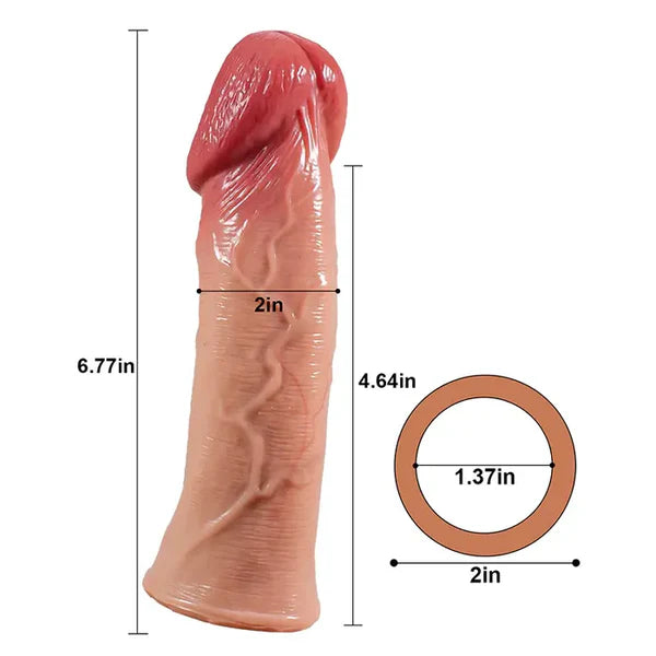 CS07 - Realistic Big Glans – Massiver Penis-Sleeve für Extra-Länge & Umfang (6,77*2 Zoll)