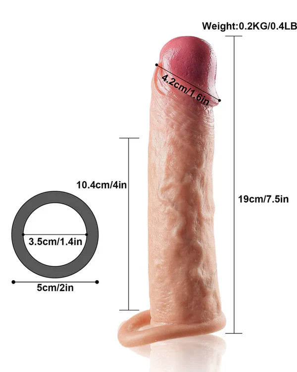 CS15 - Silicone Extension Sleeve – Flexibler Penis-Verlängerungs-Sleeve mit Stretch-Ring (7,5*2 Zoll)