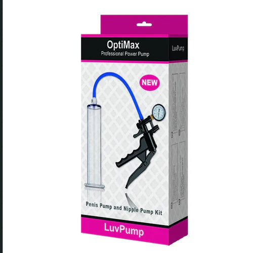OptiMax - Klassische manuelle Penispumpe mit flexiblem Schlauch & Vakuum-Skala