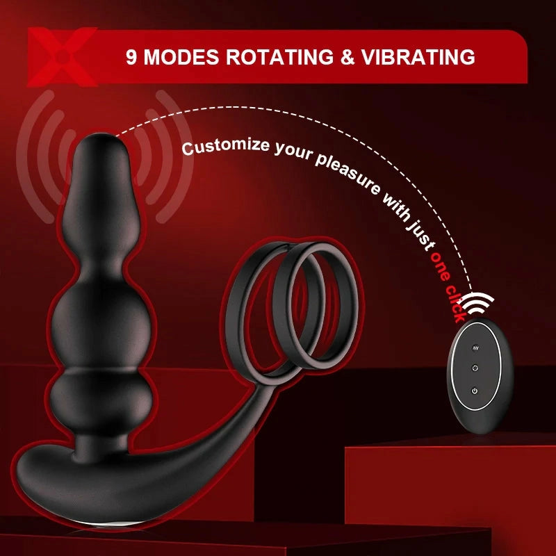 PM14 - Rotierender & Vibrierender Prostata-Massager mit Wireless Remote