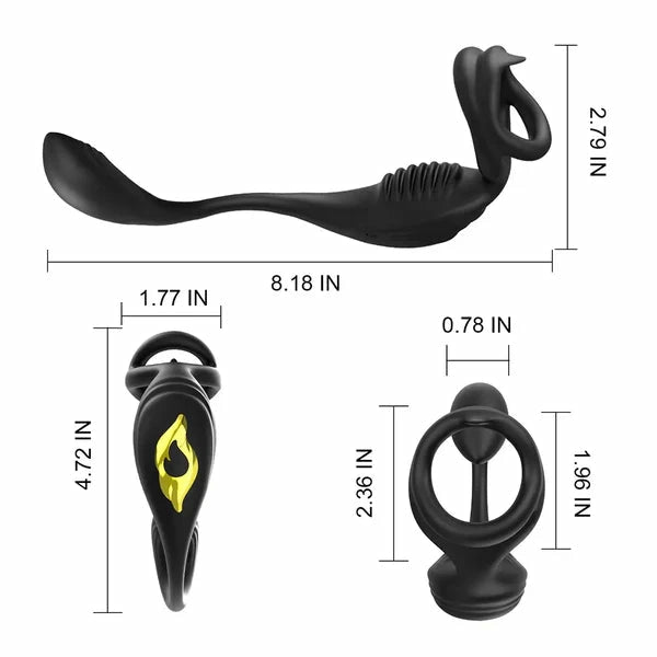 PM5 - Dual-Motor Prostata-Massager mit Rippen-Textur & Wireless Remote
