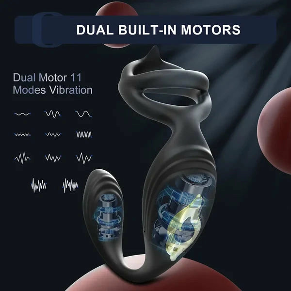 PM5 - Dual-Motor Prostata-Massager mit Rippen-Textur & Wireless Remote