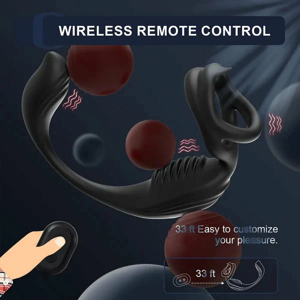 PM5 - Dual-Motor Prostata-Massager mit Rippen-Textur & Wireless Remote