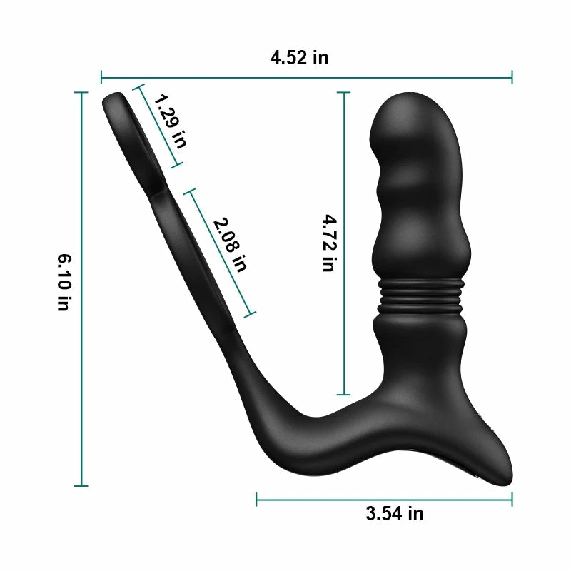 PM9 - 2-in-1 Stoß- & Vibrations-Prostata-Massager mit Wireless Remote