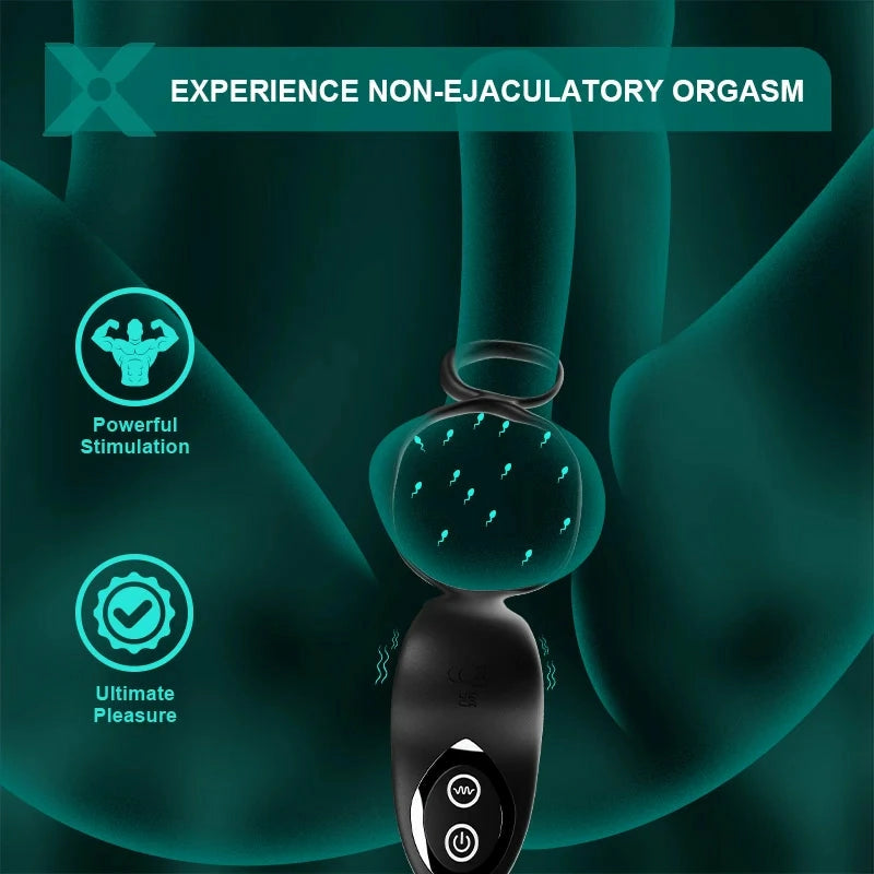 PM9 - 2-in-1 Stoß- & Vibrations-Prostata-Massager mit Wireless Remote
