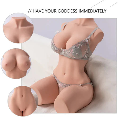 Hannah - Real-Skin TPE-Sextorso mit XXL-Brüsten & Curvy-Booty (19,2 kg) – Big-Curves