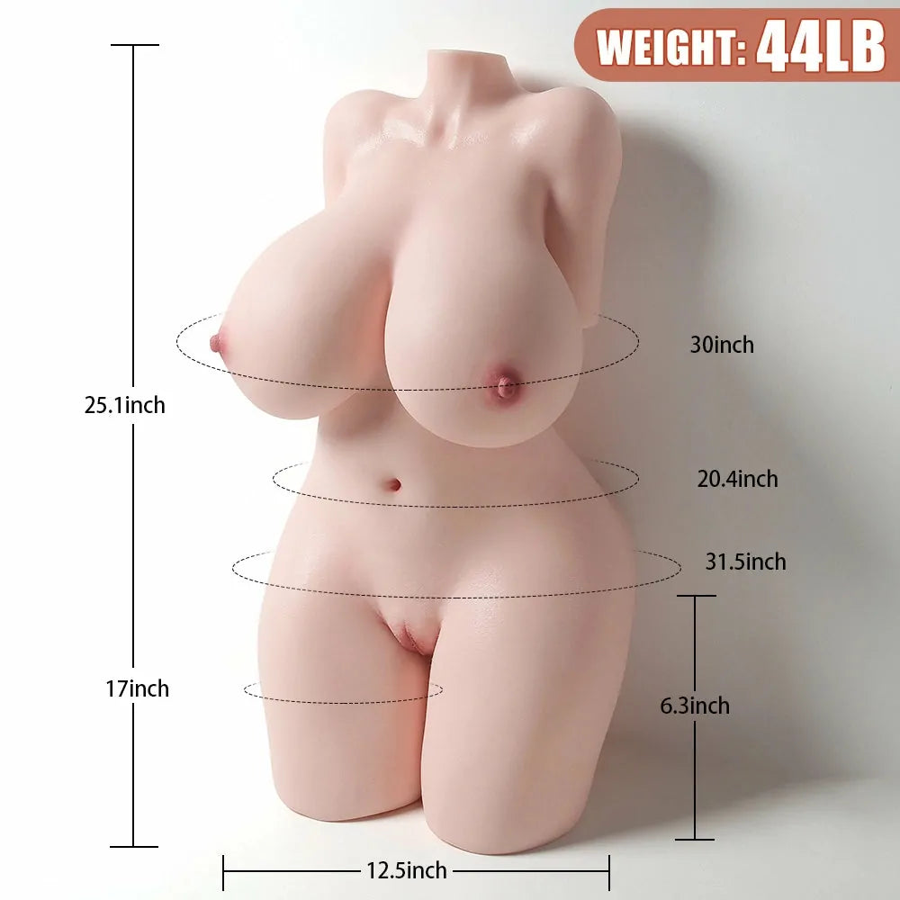 Emma - Premium Vollsilikon-Sextorso mit XXL-Gel-Brüsten (20,0 kg) – High-End-Klasse
