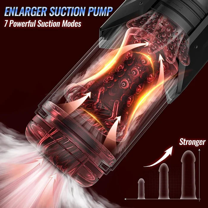 XT20-Pro - Wasserdichte App-Controlled Blowjob Maschine in Feurig-Rot - 4-in-1 Vollautomatischer High-End Stroker