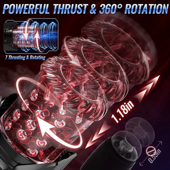 XT20-Pro - Wasserdichte App-Controlled Blowjob Maschine in Feurig-Rot - 4-in-1 Vollautomatischer High-End Stroker