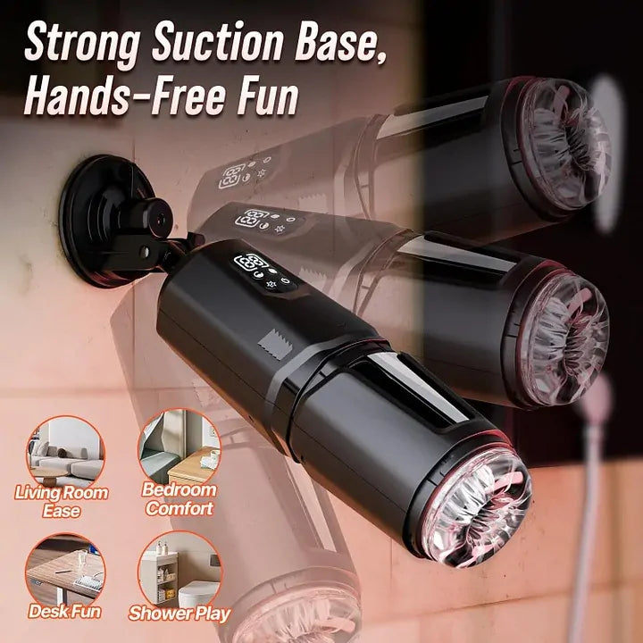 XR19 - Hands-Free Masturbator mit App-Steuerung - Stoß-, Rotations- & Dual-Vibrationsfunktion