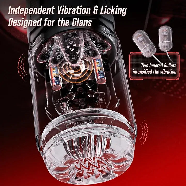XR19 - Hands-Free Masturbator mit App-Steuerung - Stoß-, Rotations- & Dual-Vibrationsfunktion