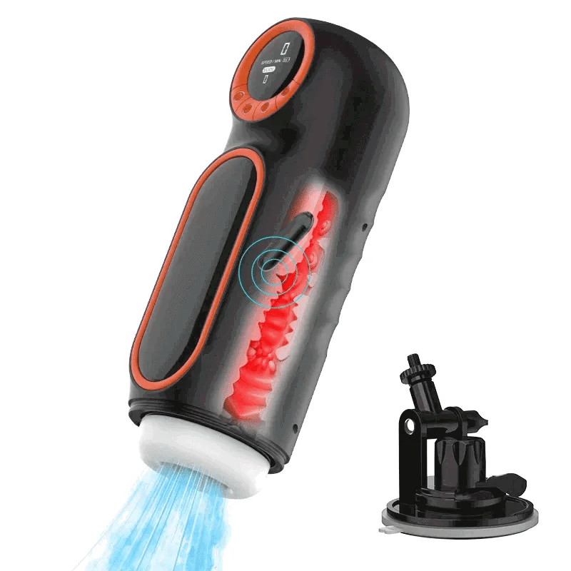 XT1 - Hands-Free Masturbator mit Power-Saugnapf - 3-in-1 Stoß-, Saug- & Vibrationsfunktion