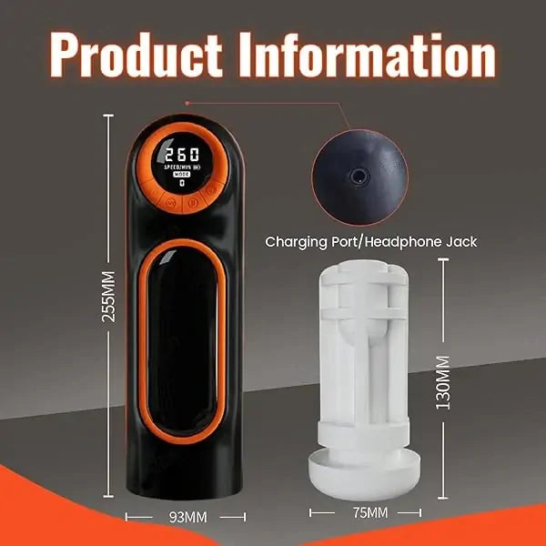 XT1 - Hands-Free Masturbator mit Power-Saugnapf - 3-in-1 Stoß-, Saug- & Vibrationsfunktion