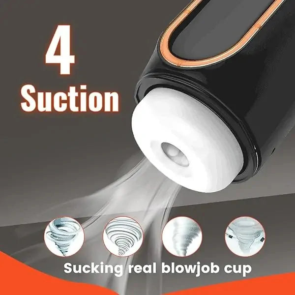 XT1 - Hands-Free Masturbator mit Power-Saugnapf - 3-in-1 Stoß-, Saug- & Vibrationsfunktion