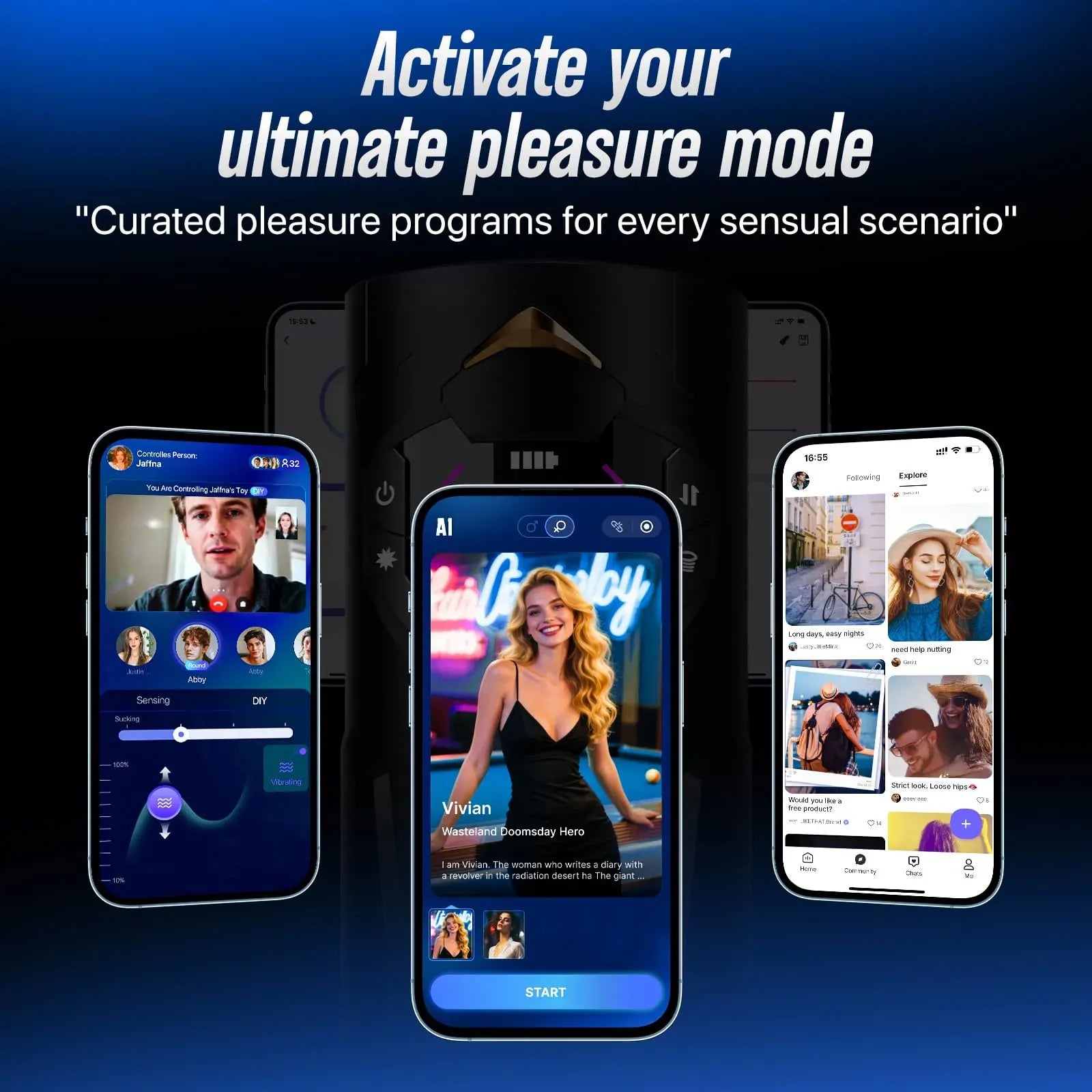 XT4 - Hands-Free Masturbator mit App-Steuerung & aktiver Squeeze-Kompression