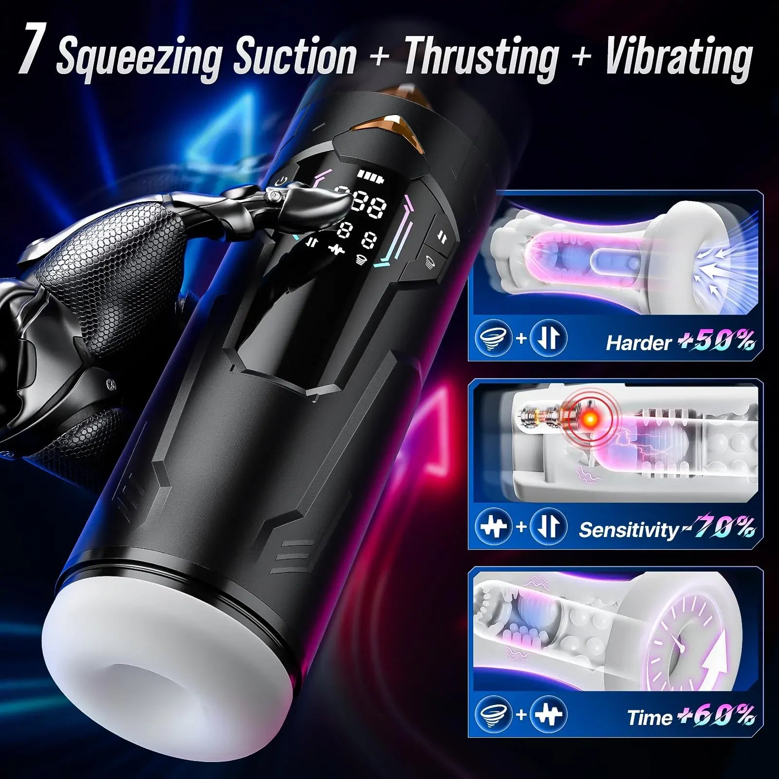 XT4 - Hands-Free Masturbator mit App-Steuerung & aktiver Squeeze-Kompression