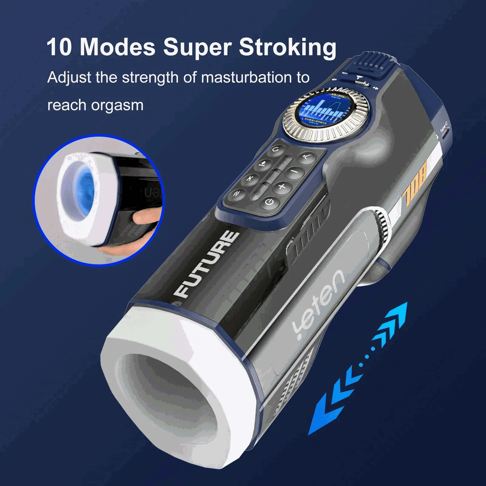 Leten 708 Future Pro - Automatischer Masturbator mit Airbag-Massage & Heißluft-Trocknungsstation