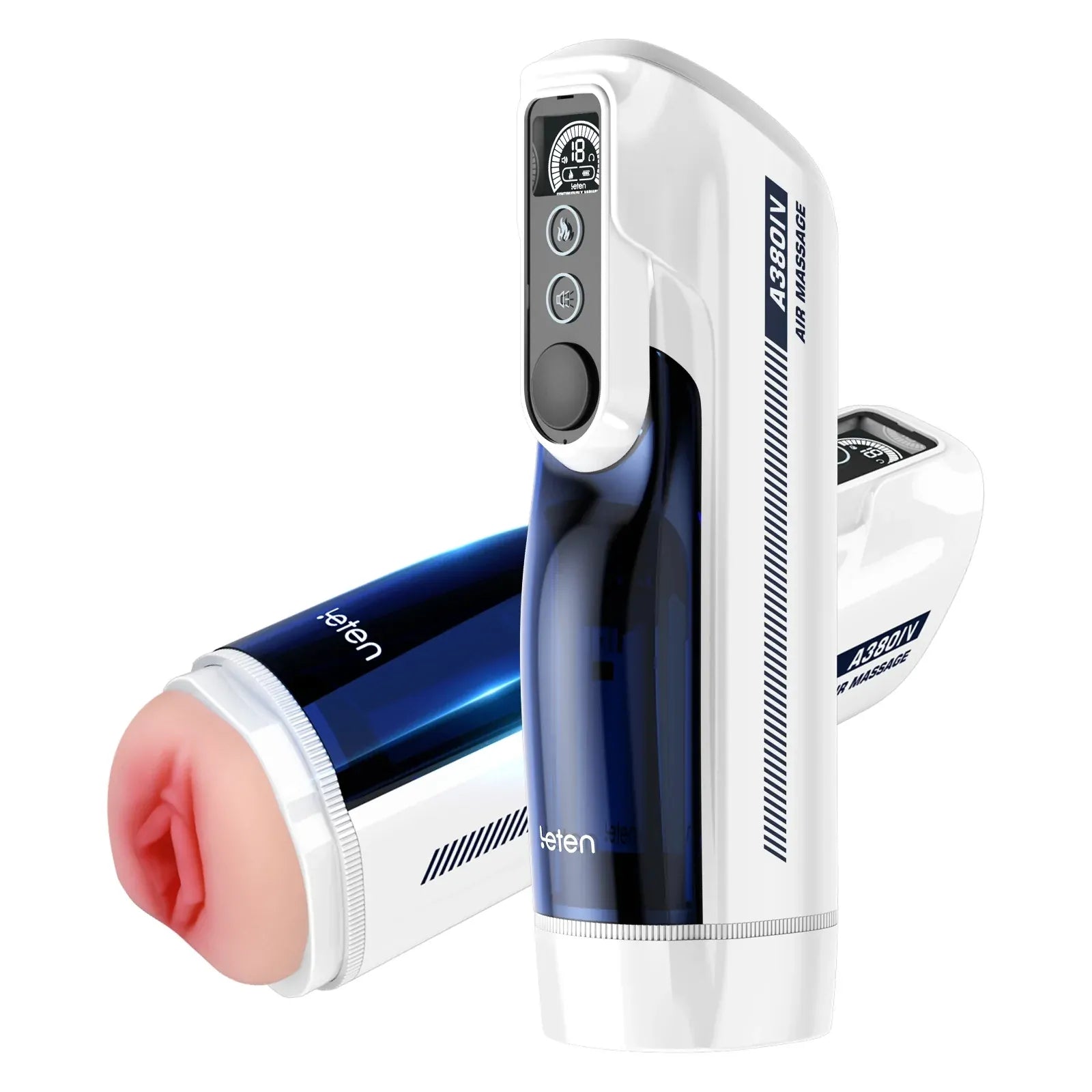 Leten A380 IV - Teleskopischer Masturbator mit Stoß- & Swing-Funktion, stufenlosem Regler & Sichtfenster
