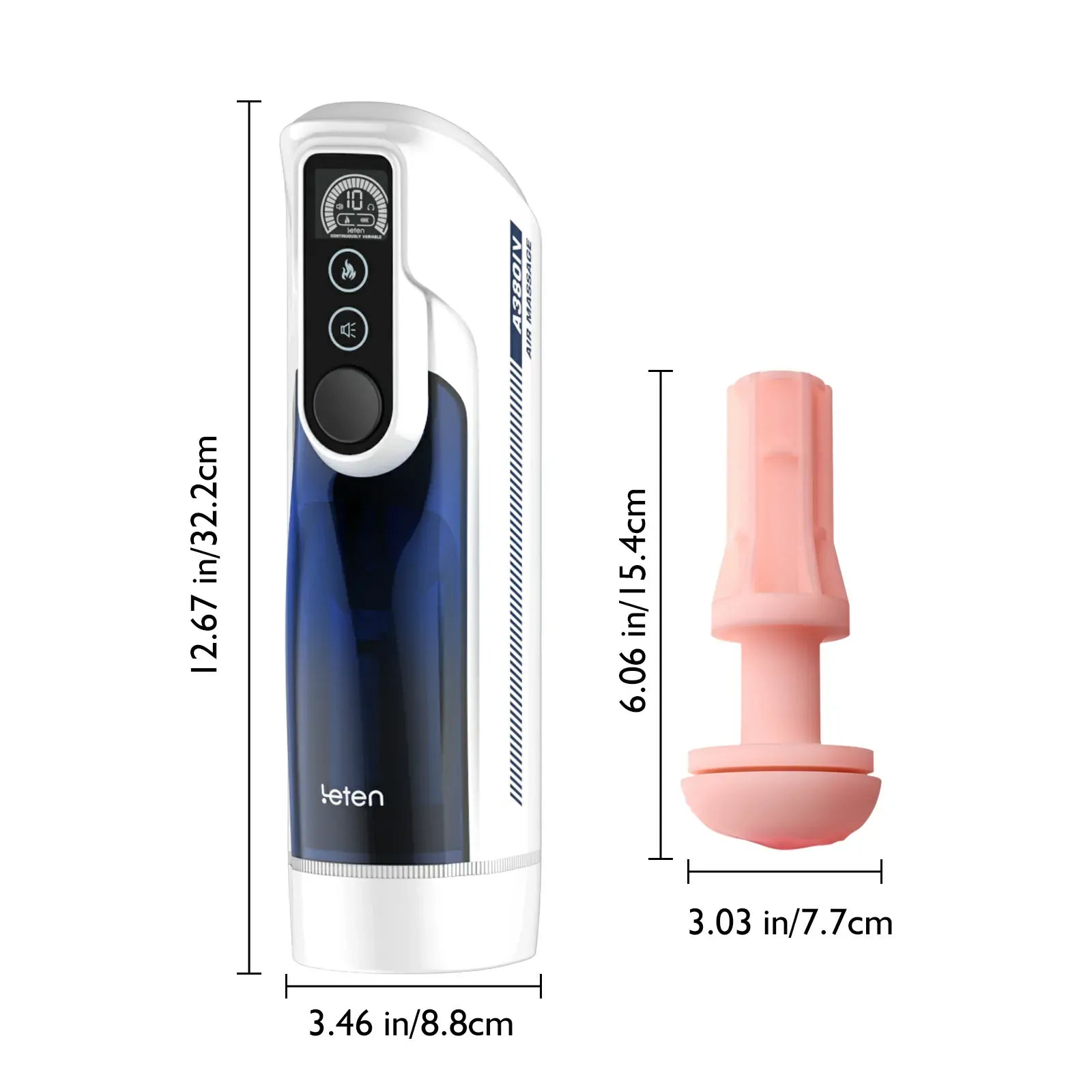 Leten A380 IV - Teleskopischer Masturbator mit Stoß- & Swing-Funktion, stufenlosem Regler & Sichtfenster
