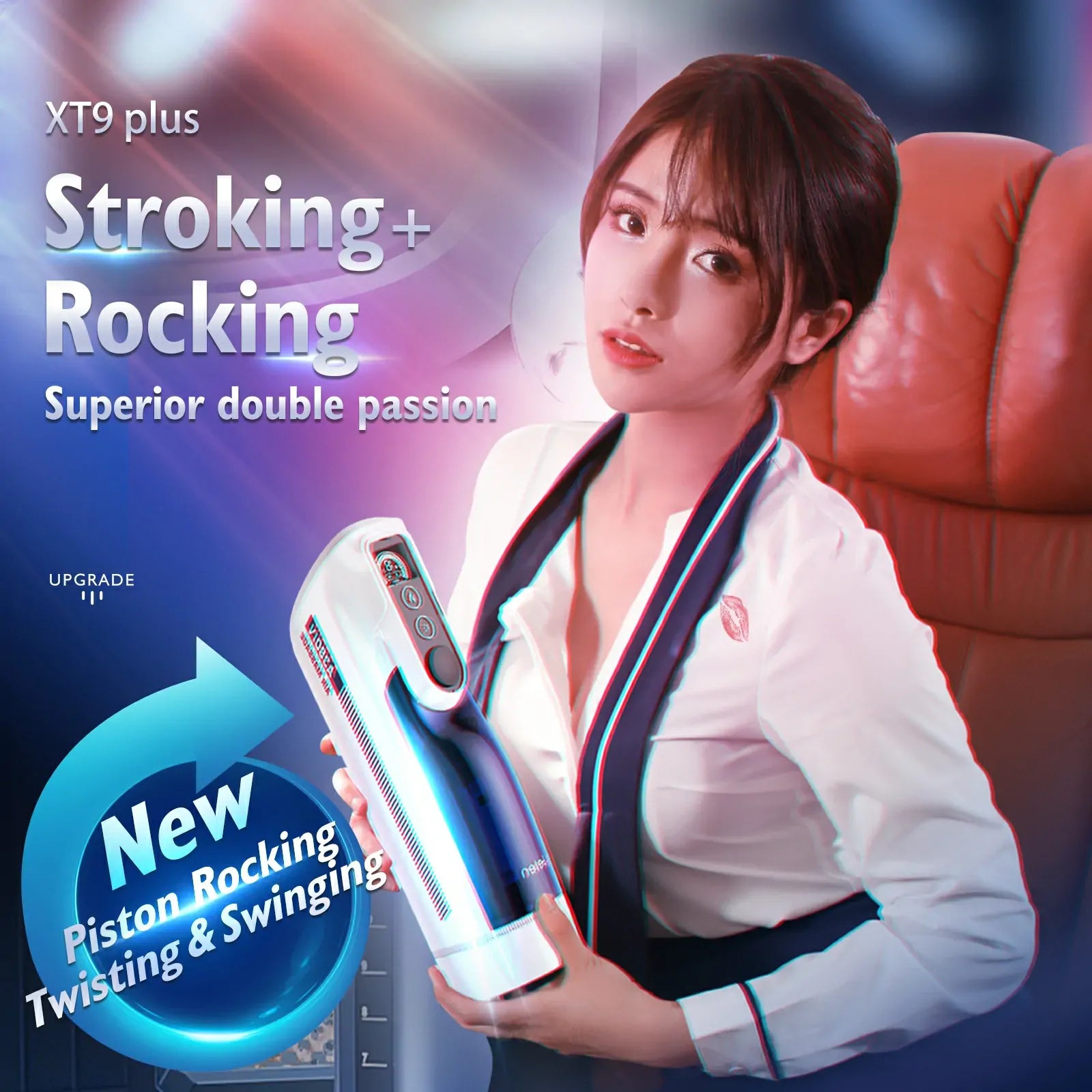 Leten A380 IV - Teleskopischer Masturbator mit Stoß- & Swing-Funktion, stufenlosem Regler & Sichtfenster