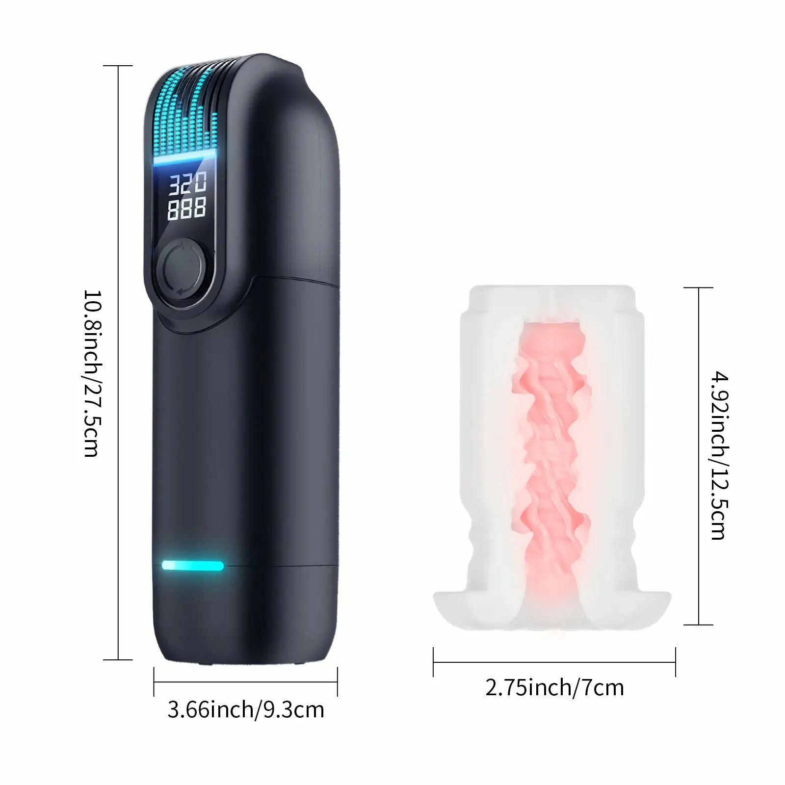 Leten Black Hole Pro - Automatischer Masturbator - Dual-Heizung & LED-Ausdauer-Tracker
