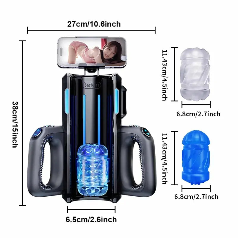 Leten Thrusting Pro - Automatischer Masturbator - 700 Stöße/Min. High-Speed-Terminal mit 2 Innensleeves