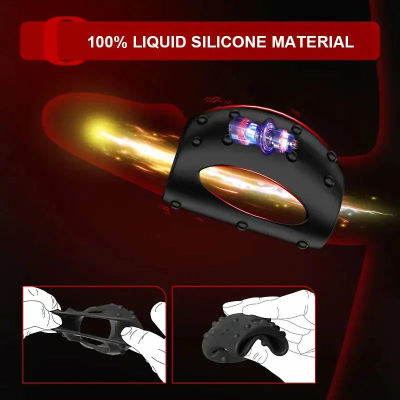 PR2 - Vibrating Cockring mit Klitoris-Struktur – Elastischer Pärchen-Vibrationsring