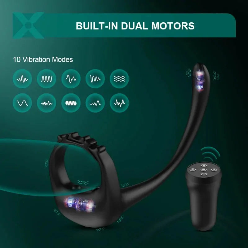 PR4 - 3-in-1 Remote Cockring mit Prostata-Massager & Adjustable Strap