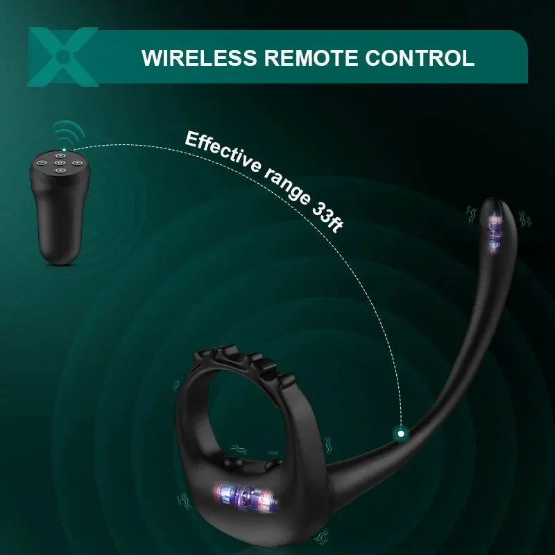 PR4 - 3-in-1 Remote Cockring mit Prostata-Massager & Adjustable Strap