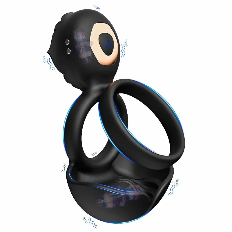 PR5 - Vibrating Cockring - 3-in-1 Dual-Ring mit Scrotal- & Clitoral-Stimulator