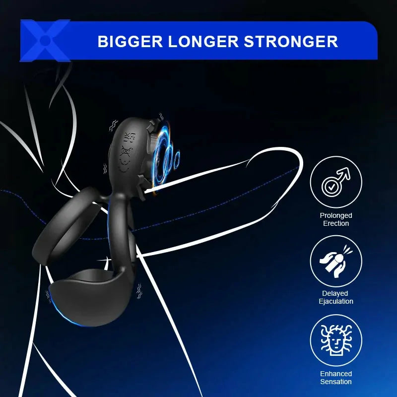 PR5 - Vibrating Cockring - 3-in-1 Dual-Ring mit Scrotal- & Clitoral-Stimulator