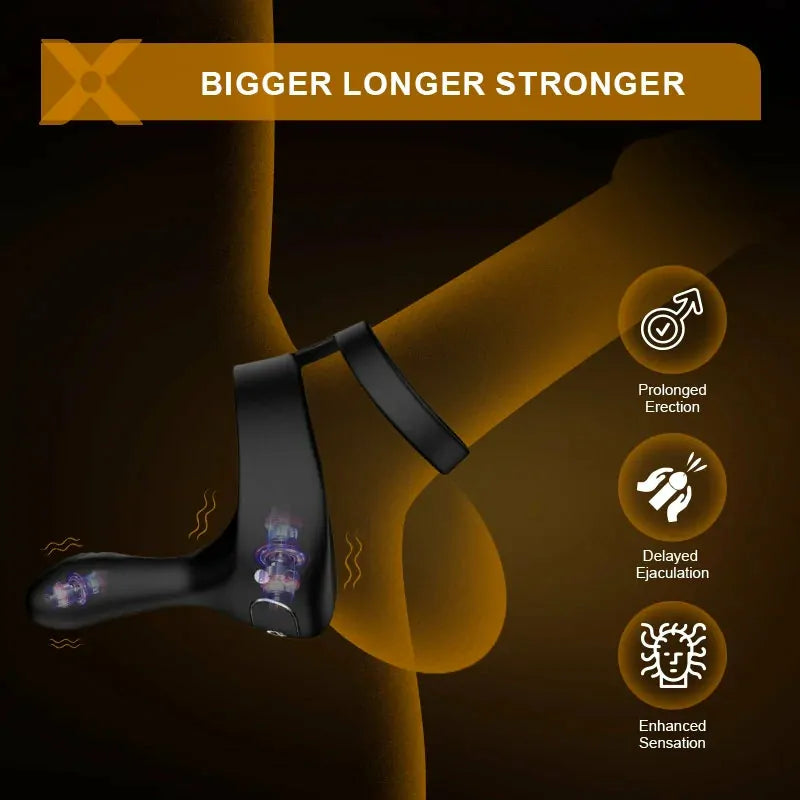 PR6 - Remote Cockring - 3-in-1 Parallel-Ring mit Finger-Shape Taint-Stimulator