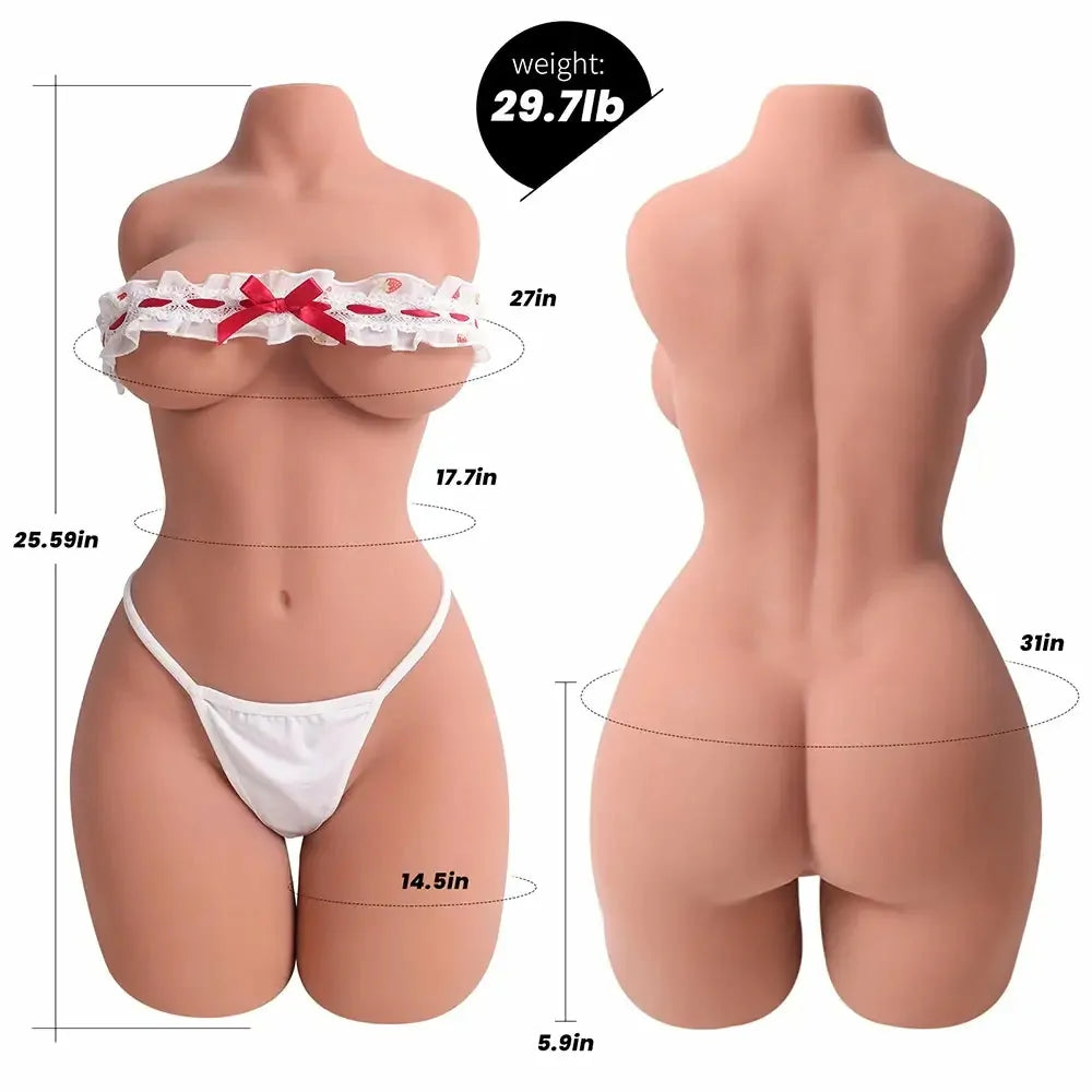 Piper - Sunkissed TPE-Sextorso mit gebräunter Haut & Sexy Buttocks (13,5 kg) – Sportlich
