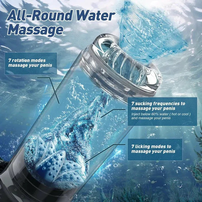 XR3 Plus - Wasserdichter 2-in-1 Masturbator & Penispumpe - Vakuum-Training & 7 Rotationsmodi