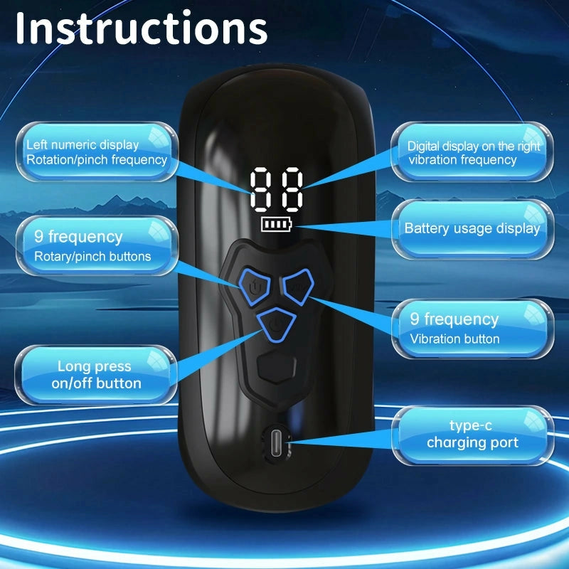 XG10: Rotating Biting Eichel-Trainer – Rotierender & Stimulierender Penis-Vibrator