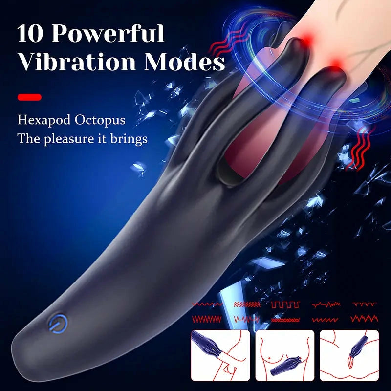 XG17 - Slim Octopus Eichel-Trainer mit 10 Geschwindigkeiten – Kompakter Penis-Vibrator
