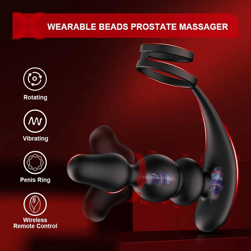 PM14 - Rotierender & Vibrierender Prostata-Massager mit Wireless Remote