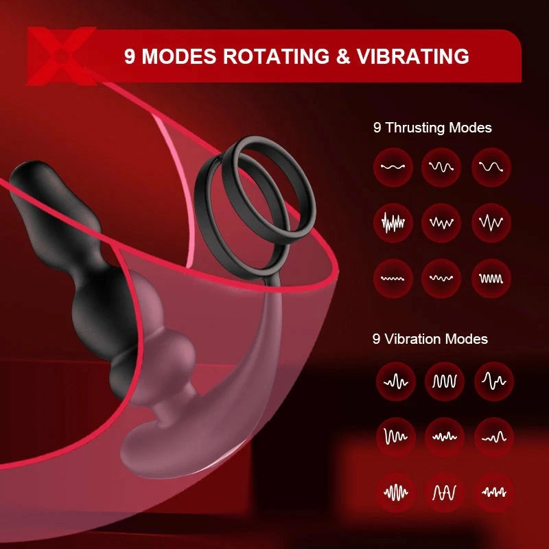 PM14 - Rotierender & Vibrierender Prostata-Massager mit Wireless Remote