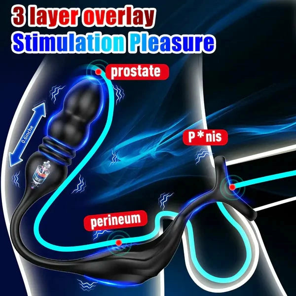 PM6 - Automatischer Stoß- & Vibrations-Prostata-Massager mit Remote