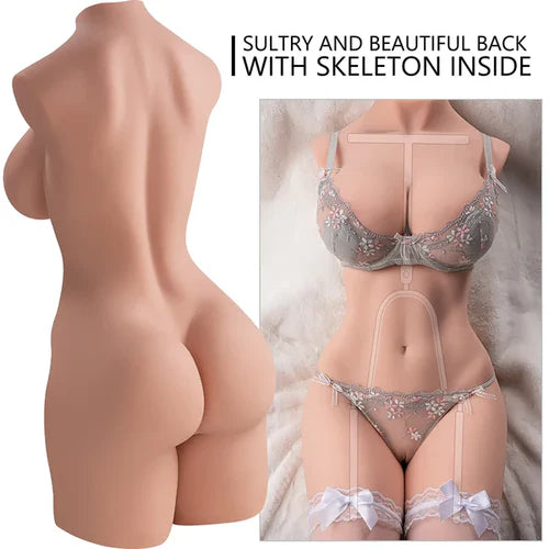 Hannah - Real-Skin TPE-Sextorso mit XXL-Brüsten & Curvy-Booty (19,2 kg) – Big-Curves