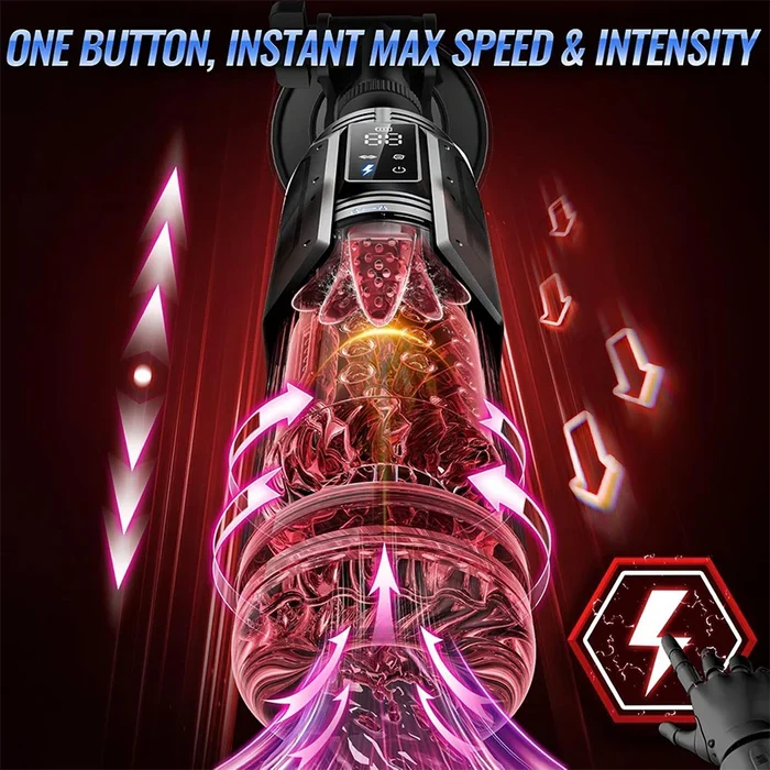 XT20-Pro - Wasserdichte App-Controlled Blowjob Maschine in Feurig-Rot - 4-in-1 Vollautomatischer High-End Stroker
