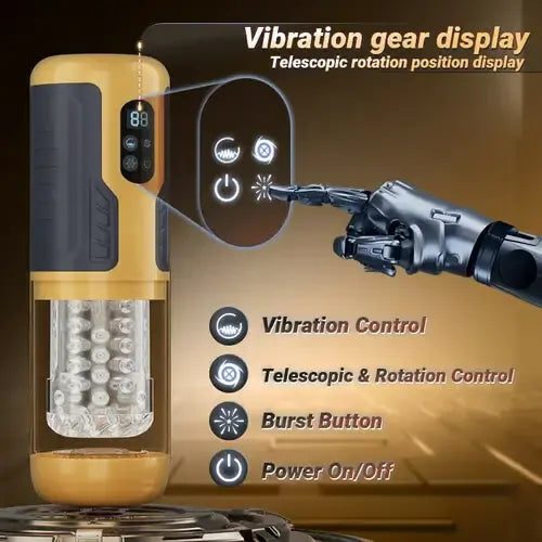 XR15 - Automatischer Masturbator mit 5-in-1 Funktion - Stoßen, Rotation & Turbo-Burst