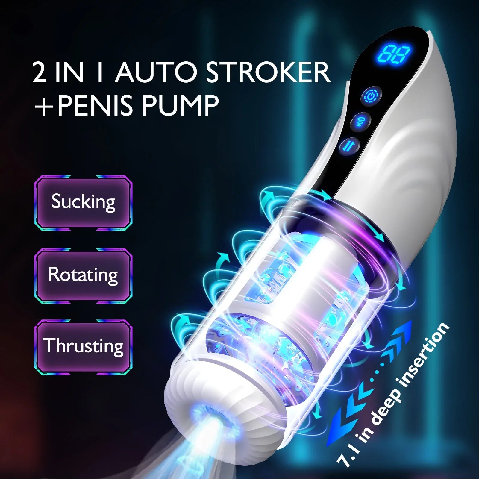 XS17 - Automatische Blowjob Maschine - 3-in-1 Funktion mit XXL-Einführtiefe