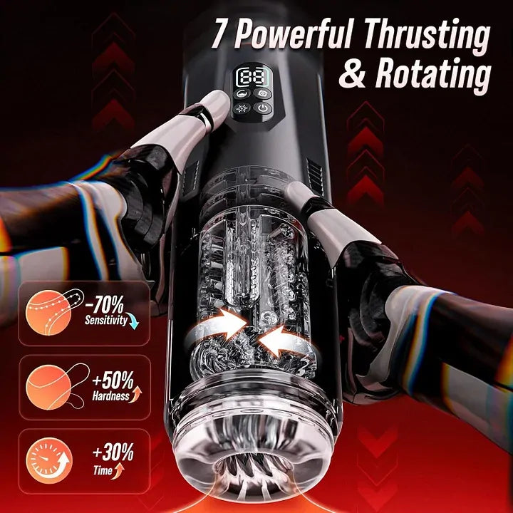 XR19 - Hands-Free Masturbator mit App-Steuerung - Stoß-, Rotations- & Dual-Vibrationsfunktion