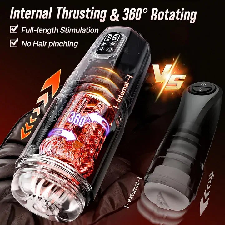 XR19 - Hands-Free Masturbator mit App-Steuerung - Stoß-, Rotations- & Dual-Vibrationsfunktion