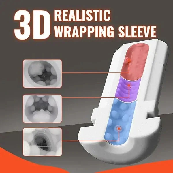 XT1 - Hands-Free Masturbator mit Power-Saugnapf - 3-in-1 Stoß-, Saug- & Vibrationsfunktion